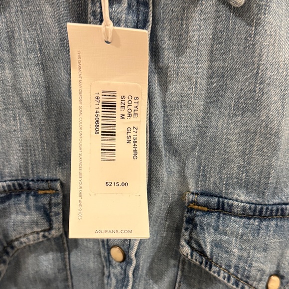 Ag Adriano Goldschmied Light Blue Denim Shirt - Picture 4 of 6